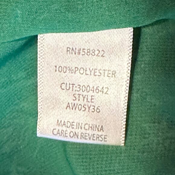 Max Studio Green Floral Top Womens Size 1X Ruffled Keyhole Career Casual Top - Picture 7 of 9